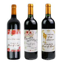 Custom Waterproof Adhesive Food Containers Label Sticker for Wine